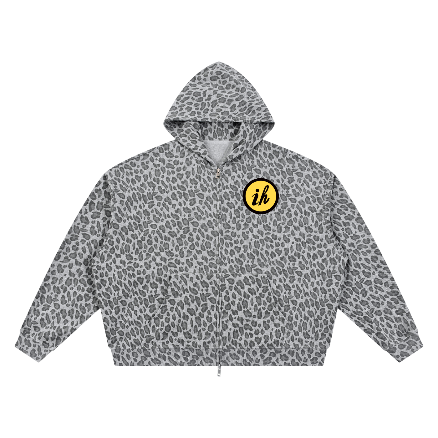 Leopard Print Thermal Zip Up (oversized)