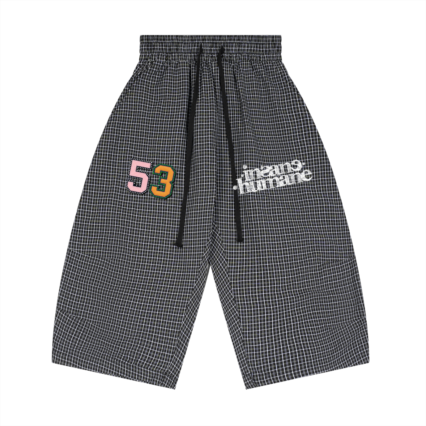 Unisex Plaid Loose Capri Shorts