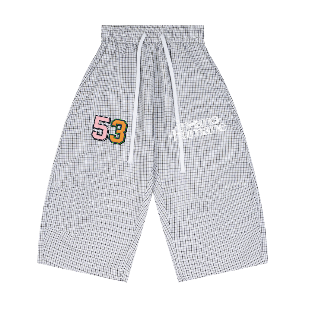 Unisex Plaid Loose Capri Shorts