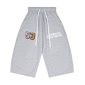 Unisex Plaid Loose Capri Shorts
