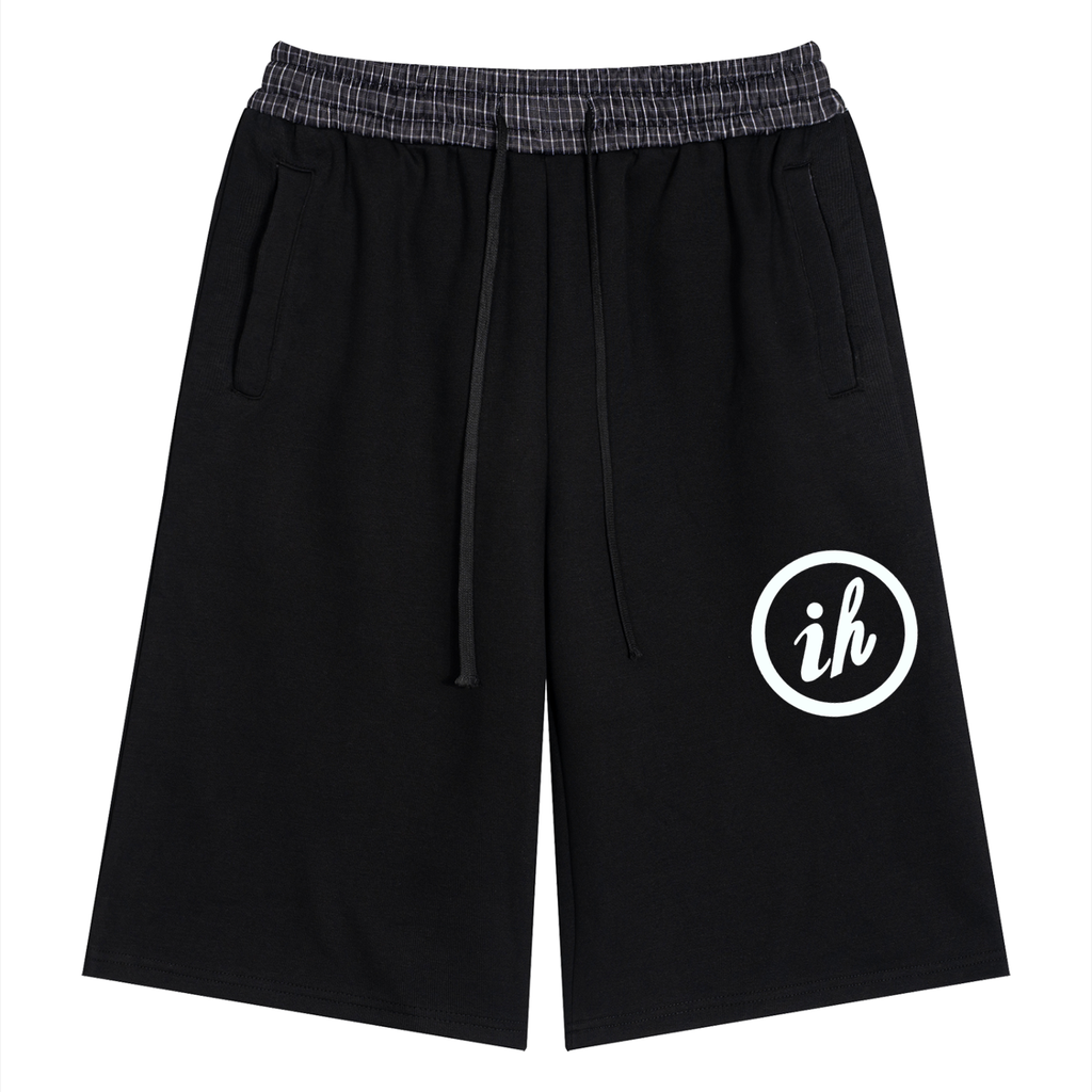 Unisex Plaid Waistband Shorts