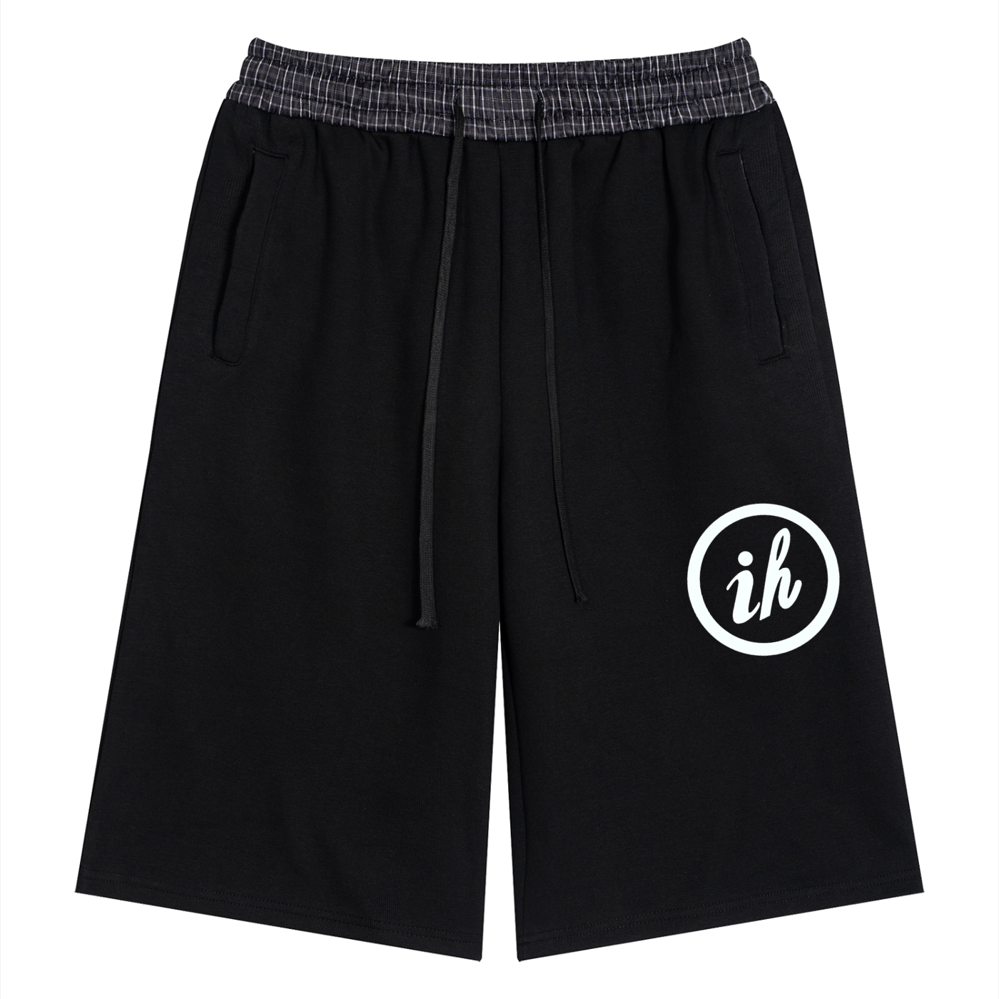 Unisex Plaid Waistband Shorts