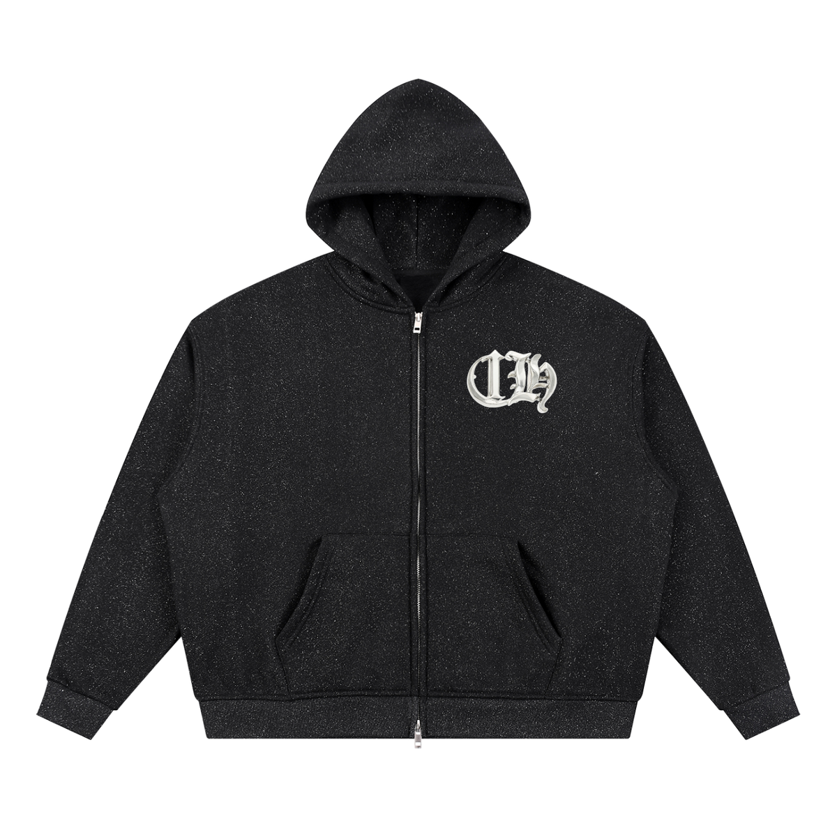 ih bhrome sparkle boxy zip up