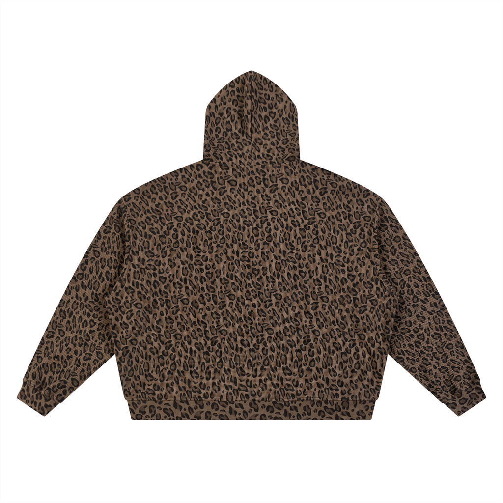 Leopard Print Thermal Zip Up (oversized)