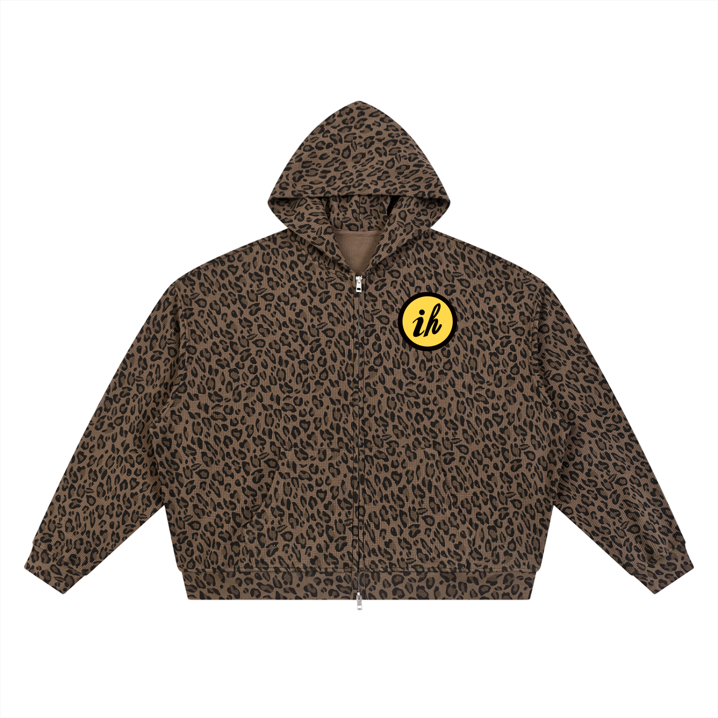 Leopard Print Thermal Zip Up (oversized)