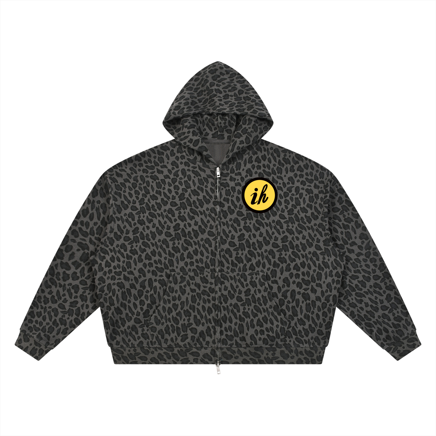 Leopard Print Thermal Zip Up (oversized)