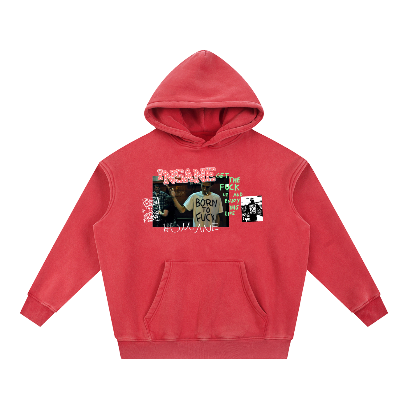 Snow Wash Fleece Oversize Hoodie